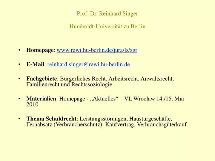 prof dr reinhard singer humboldt universit t zu berlin n.