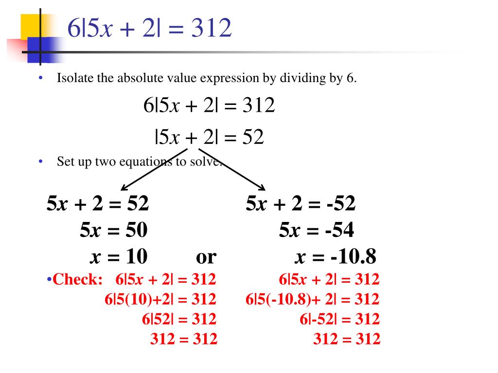 how to solve absolute value equations with no solution