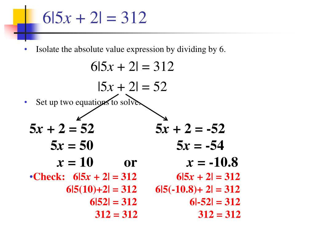 how to solve absolute value equations with division