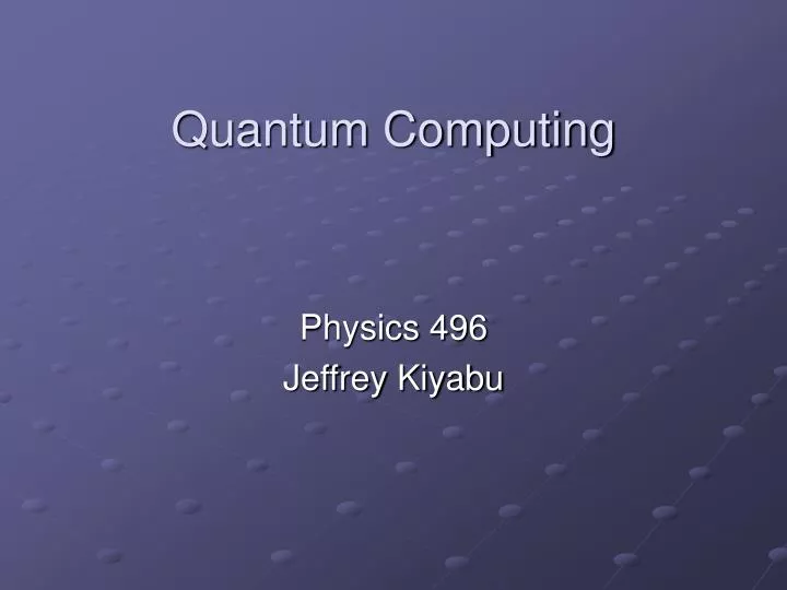 quantum computing n.