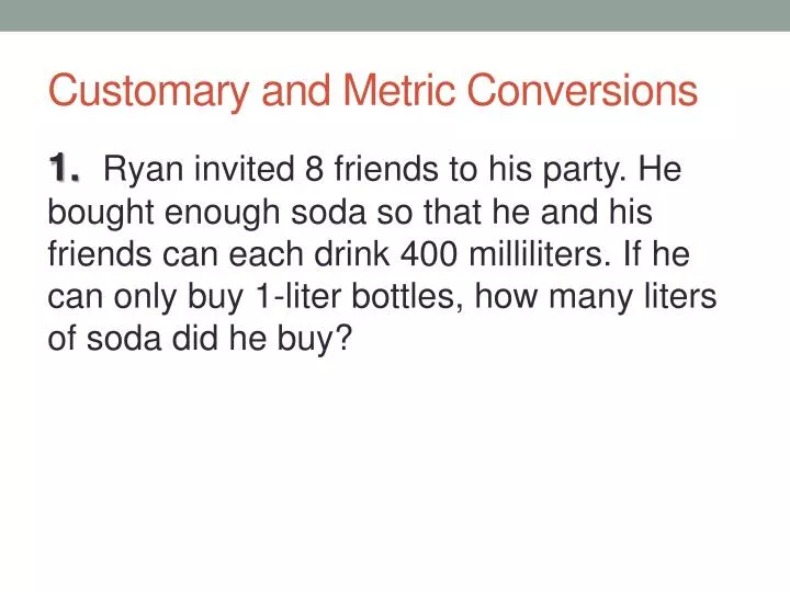 customary and metric conversions n.