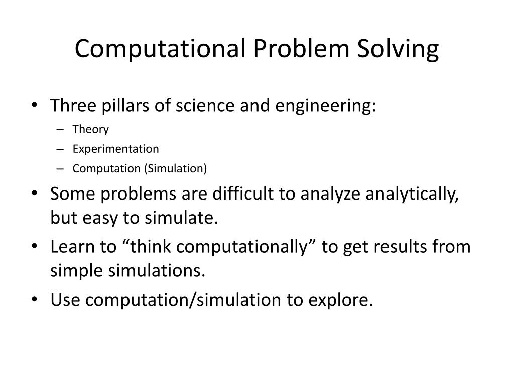 computation and problem solving