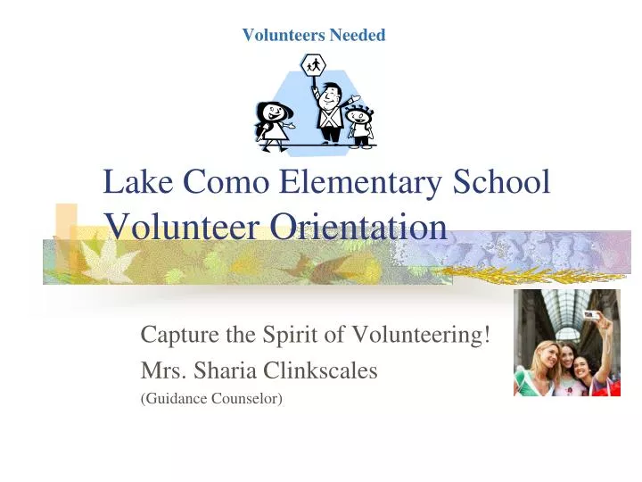 lake como elementary school volunteer orientation n.