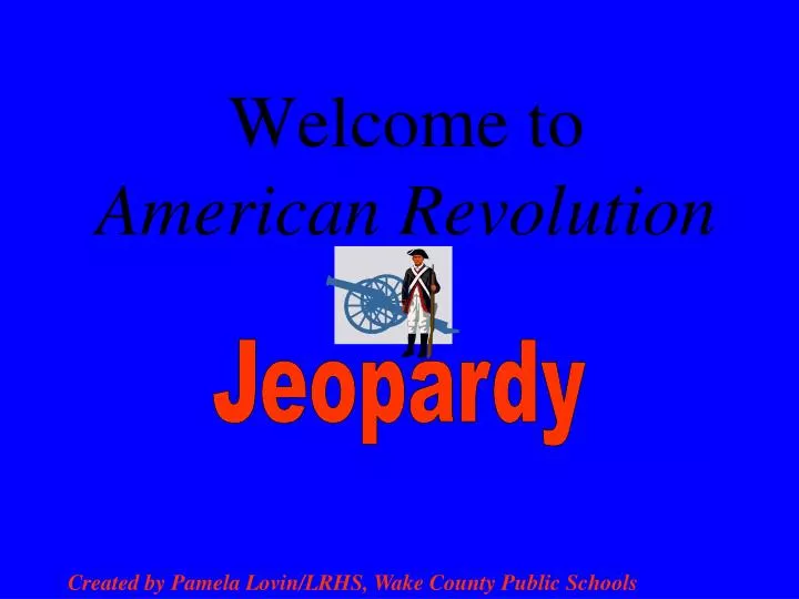 welcome to american revolution n.