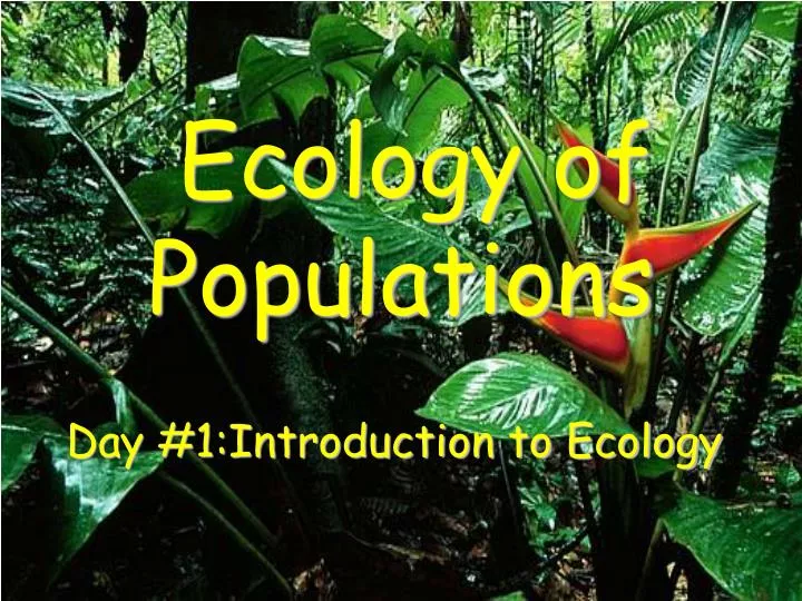 ecology of populations n.