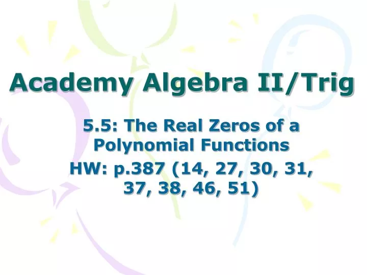 academy algebra ii trig n.