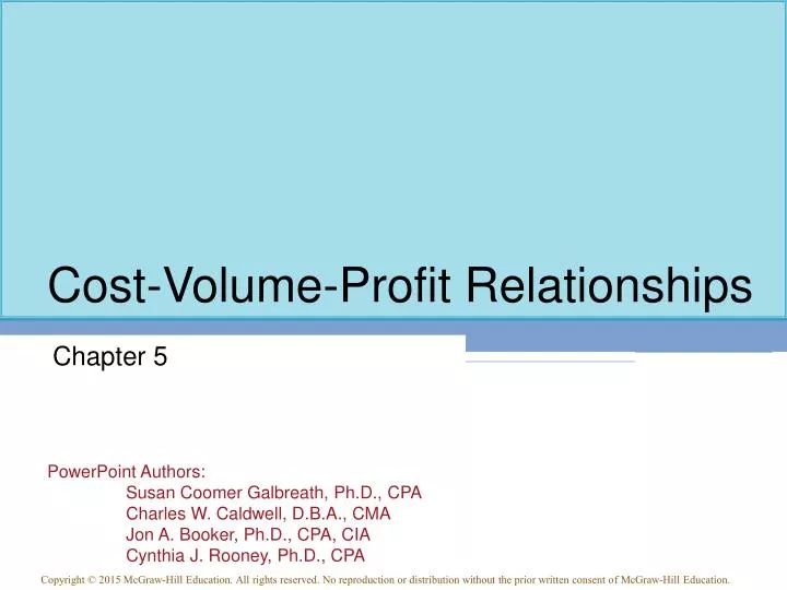 cost volume profit relationships n.
