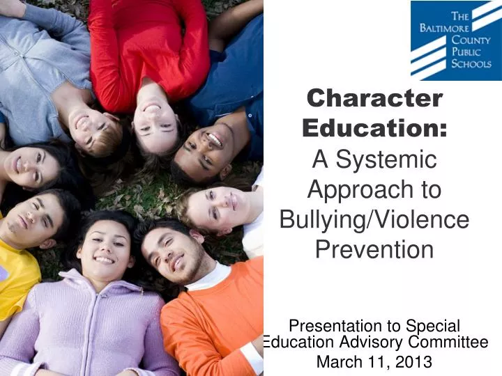 character education a systemic approach to bullying violence prevention n.