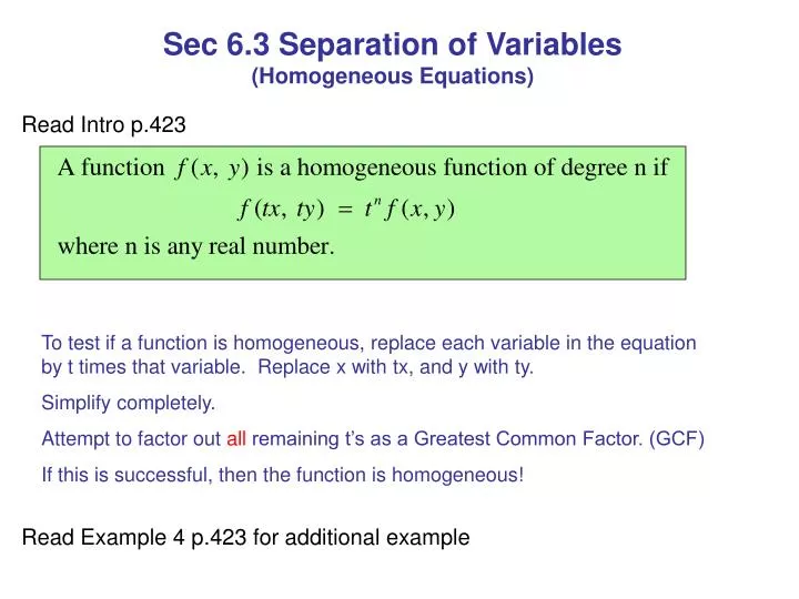 sec 6 3 separation of variables homogeneous equations n.