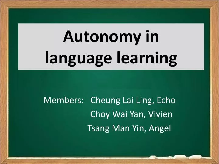 autonomy in language learning n.