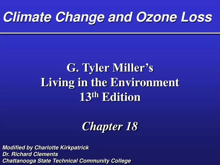 climate change and ozone loss n.