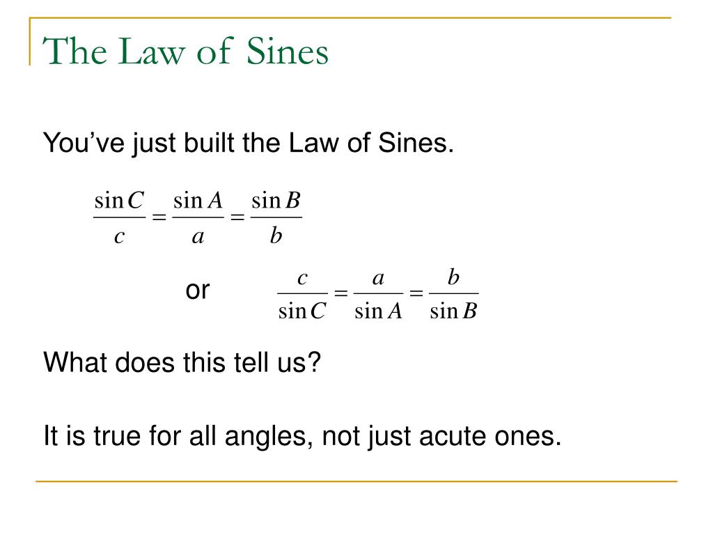 PPT - The Law of Sines The Law of Cosines PowerPoint Presentation, free
