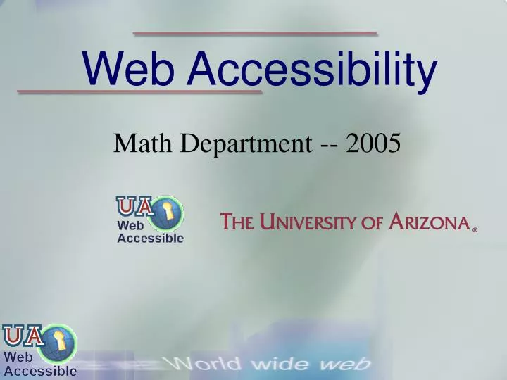 web accessibility n.