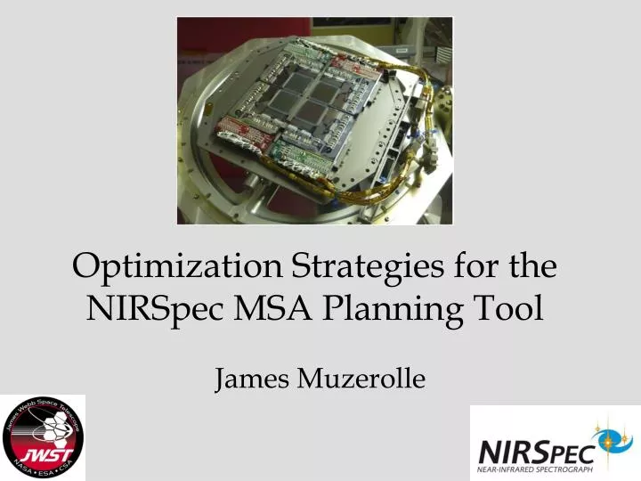 optimization strategies for the nirspec msa planning tool n.