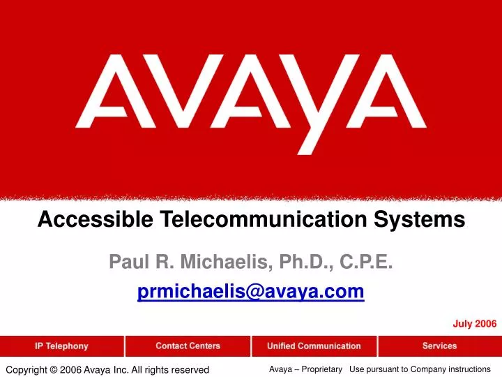 accessible telecommunication systems n.