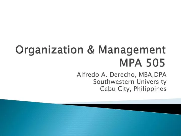 organization management mpa 505 n.