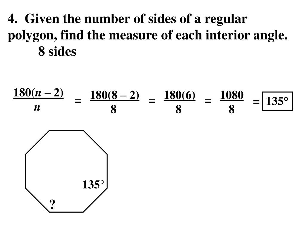 How To Find The Measure Of An Interior Angle A Regular Polygon Is Given 