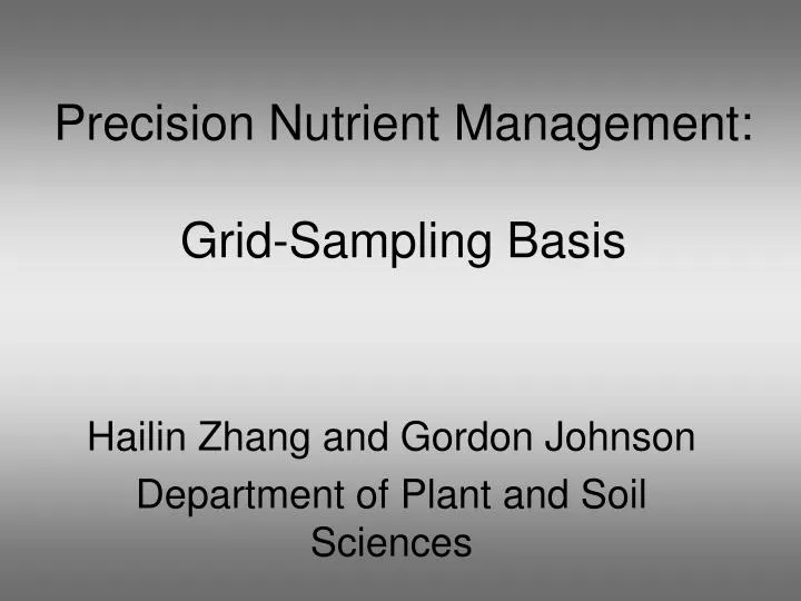 precision nutrient management grid sampling basis n.
