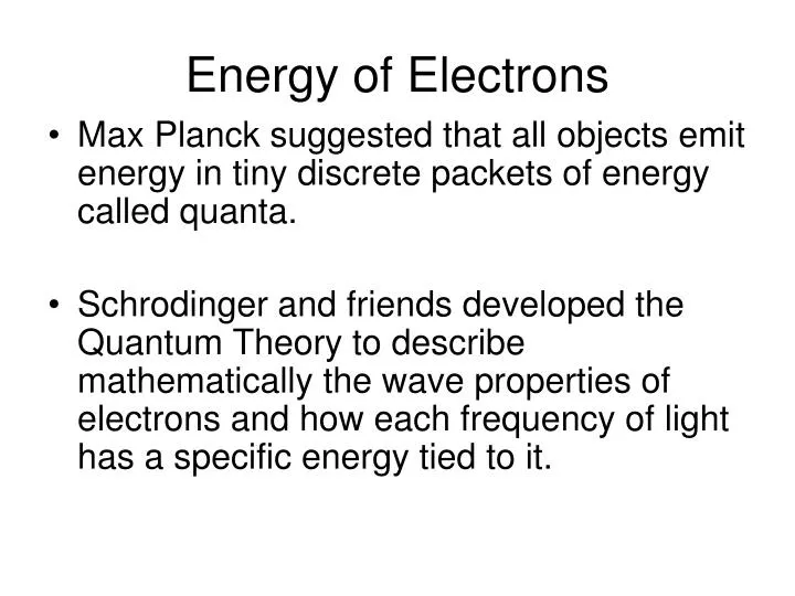 energy of electrons n.