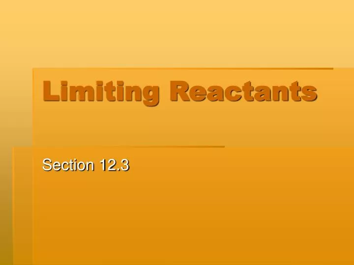 limiting reactants n.