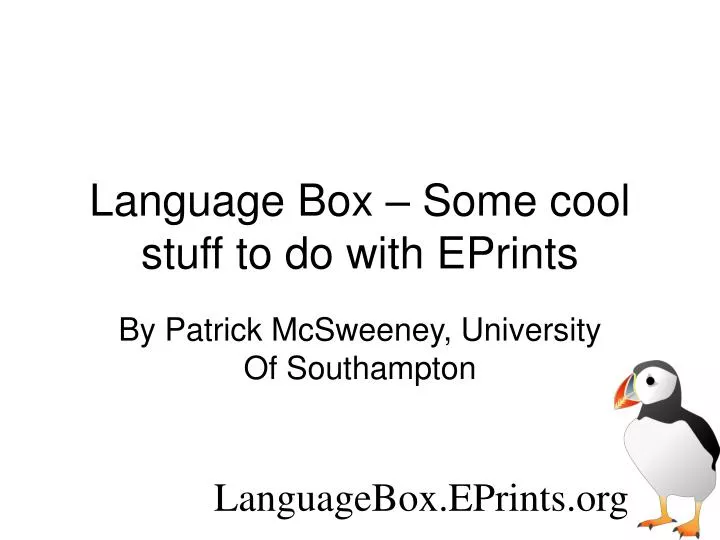 language box some cool stuff to do with eprints n.