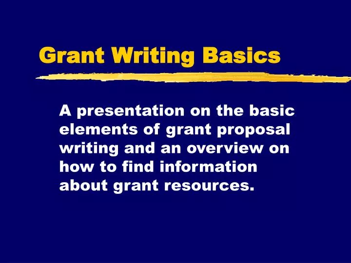 grant writing basics n.