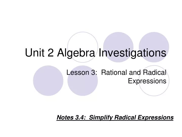 unit 2 algebra investigations n.