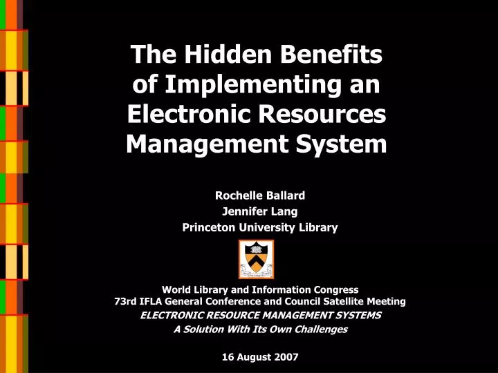 the hidden benefits of implementing an electronic resources management system n.