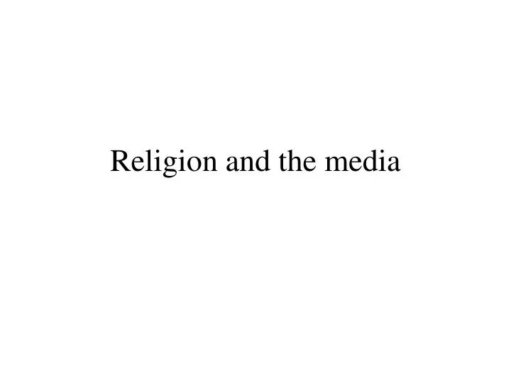 religion and the media n.