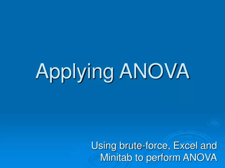 applying anova n.