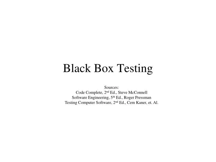 black box testing n.