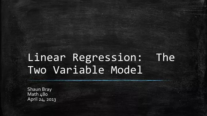 linear regression the two variable model n.