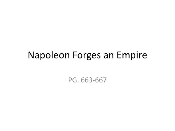 napoleon forges an empire n.