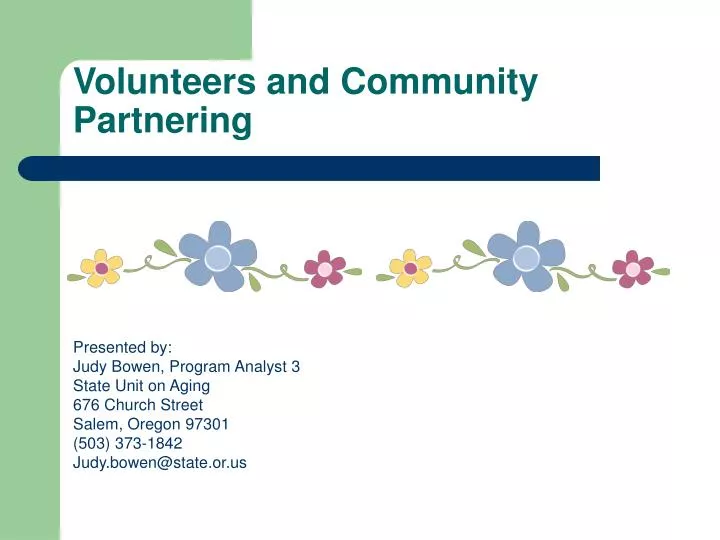 volunteers and community partnering n.