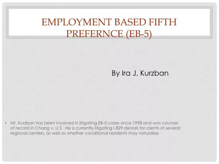 employment based fifth prefernce eb 5 n.