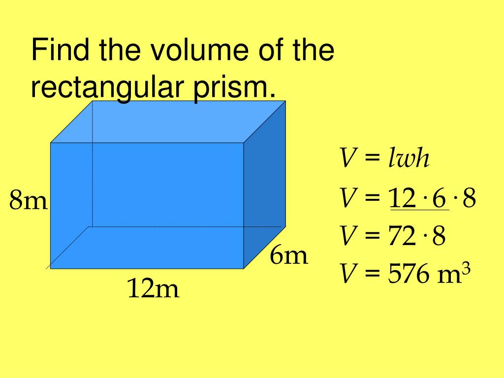 find the volume of each of the rectangular prisms
