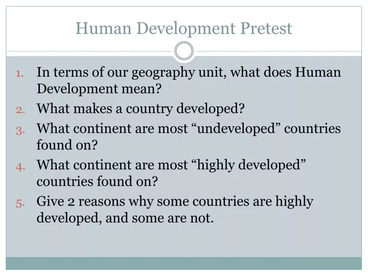 human development pretest n.