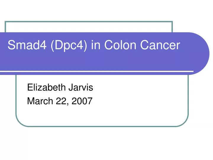 smad4 dpc4 in colon cancer n.