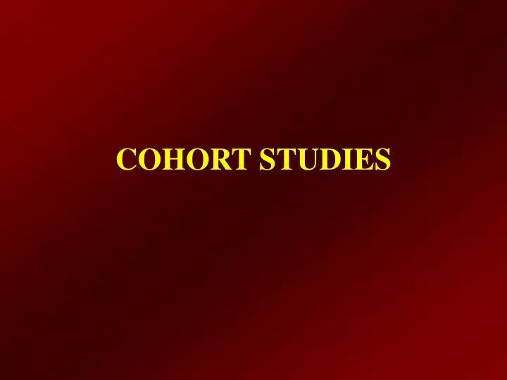 cohort studies n.