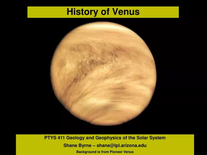 history of venus n.