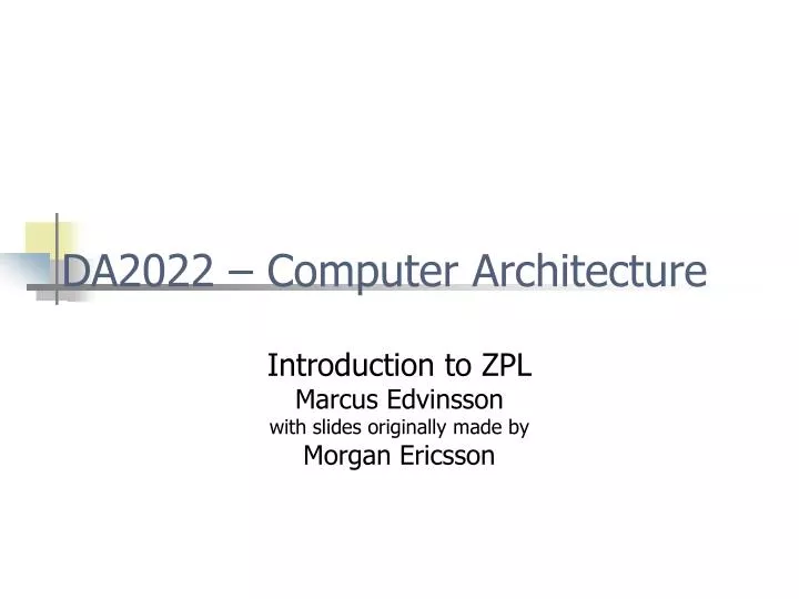 da2022 computer architecture n.