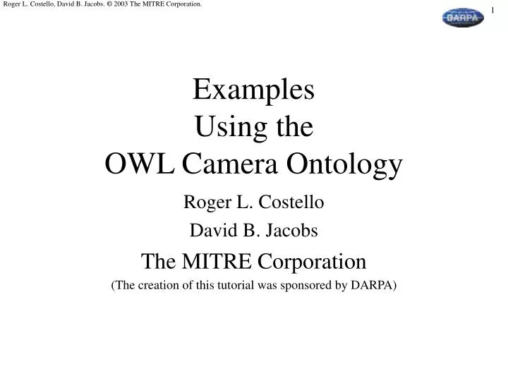 examples using the owl camera ontology n.