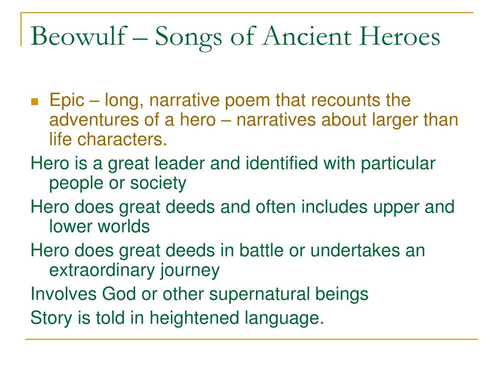 beowulf compared to modern day heroes