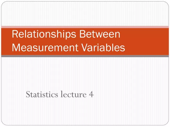 relationships between measurement variables n.