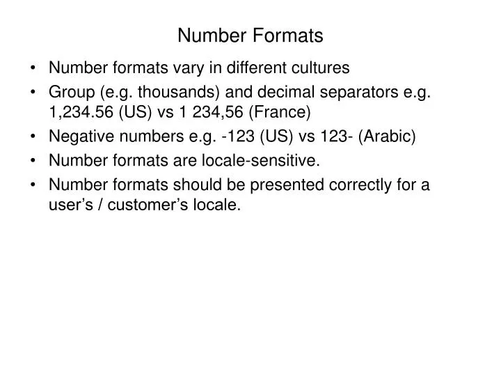 number formats n.
