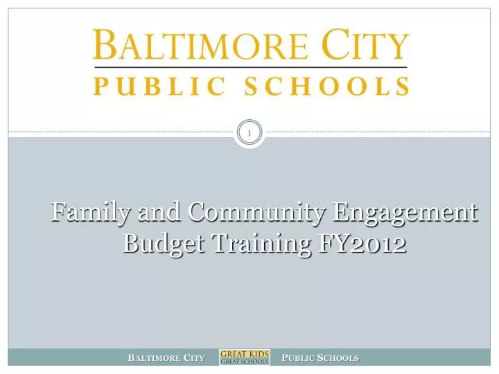 family and community engagement budget training fy2012 n.