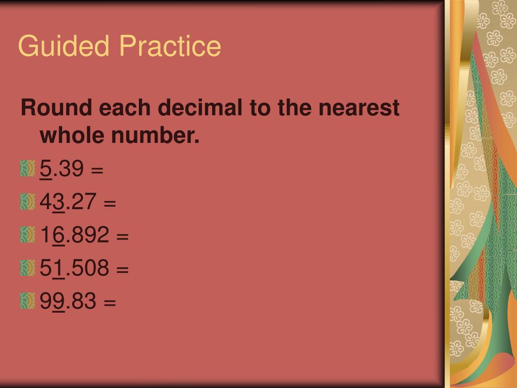 Whole Number Arithmetic Rounding and estimating. Round to the nearest whole  number ppt download