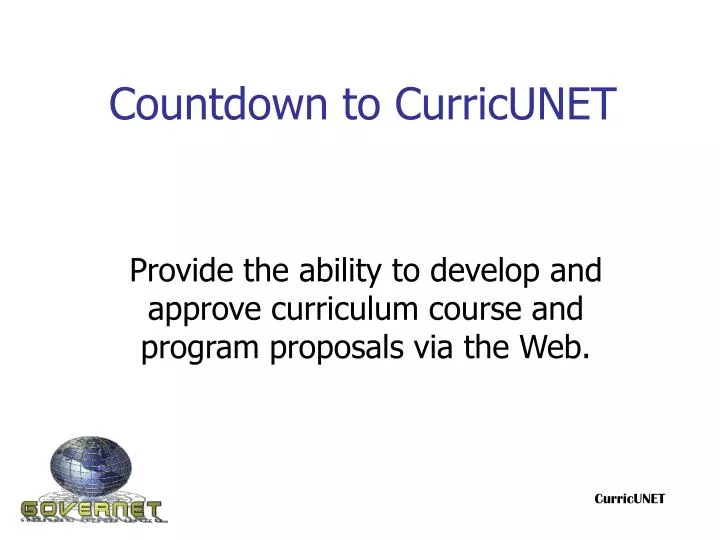 countdown to curricunet n.