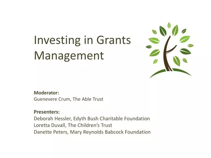 investing in grants management n.