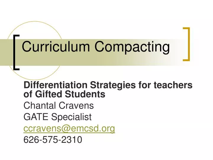 curriculum compacting n.